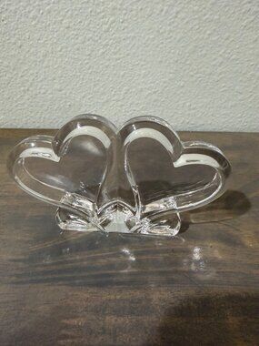 Waterford Marquis Crystal Double Heart Mini Picture Frame Wedding Engagement Lov